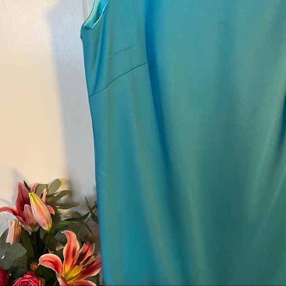 60’s VTG Turquoise Sheath Dress Plus Size Handsewn - Picture 8 of 8